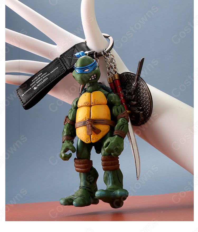 ティーンエイジ・ミュータント・ニンジャ・タートルズ キーチェーン 人形 バックパックペンダントカーキーホルダー屋内ペンダント ミュータント タートルズ かわいい漫画アニメーションクリエイティブギフト-10