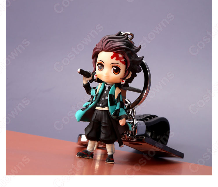 鬼滅の刃 キーチェーン 人形 バックパックペンダントカーキーホルダー屋内ペンダント竈門炭治郎（かまどたんじろう） かわいい漫画アニメーションクリエイティブギフト-6