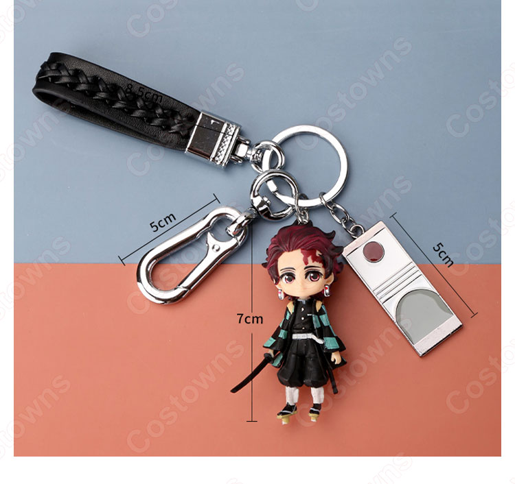鬼滅の刃 キーチェーン 人形 バックパックペンダントカーキーホルダー屋内ペンダント竈門炭治郎（かまどたんじろう） かわいい漫画アニメーションクリエイティブギフト-1
