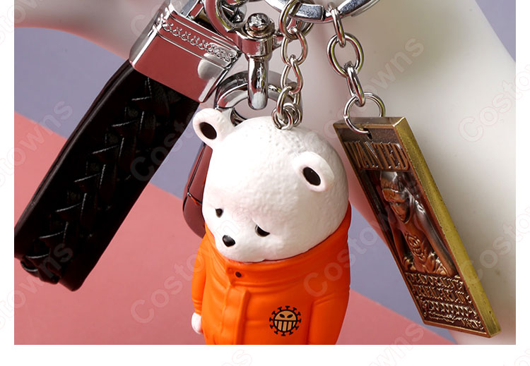 ONE PIECE キーチェーン 人形 バックパックペンダントカーキーホルダー屋内ペンダント ベポ かわいい漫画アニメーションクリエイティブギフト-8