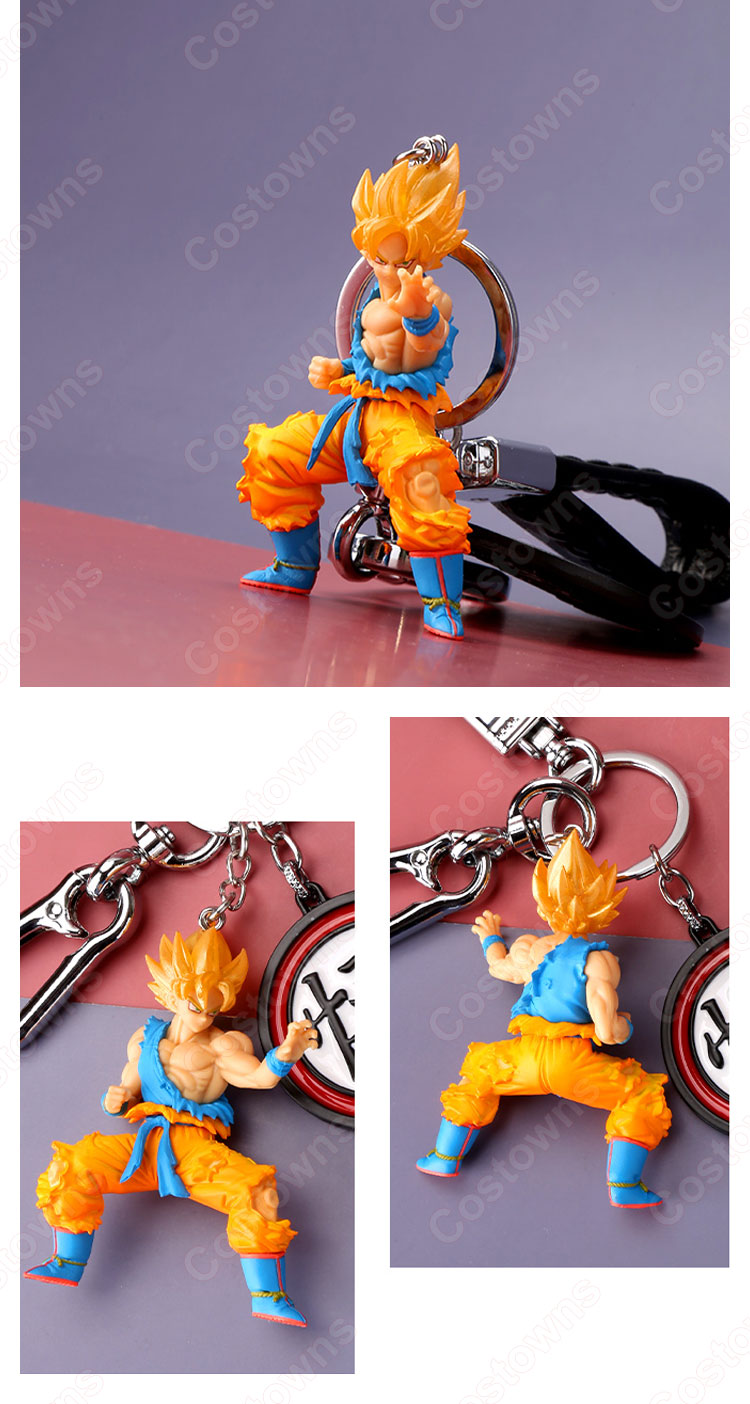 ドラゴンボール キーチェーン 人形 バックパックペンダントカーキーホルダー屋内ペンダントベジータ 孫悟空（そん ごくう） かわいい漫画アニメーションクリエイティブギフト-9