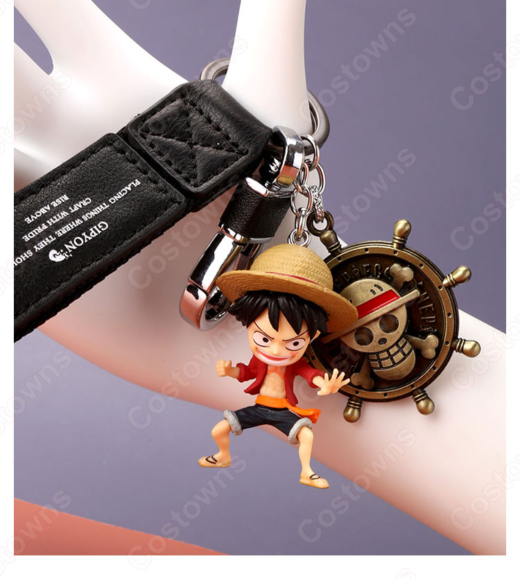 ONE PIECE キーチェーン 人形 バックパックペンダントカーキーホルダー屋内ペンダントモンキー・D・ルフィ ナミ かわいい漫画アニメーションクリエイティブギフト-4