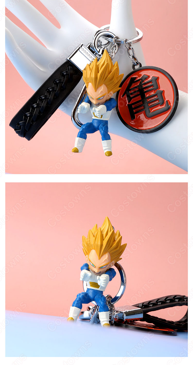 ドラゴンボール キーチェーン 人形 バックパックペンダントカーキーホルダー屋内ペンダントベジータ 孫悟空（そん ごくう） かわいい漫画アニメーションクリエイティブギフト-5