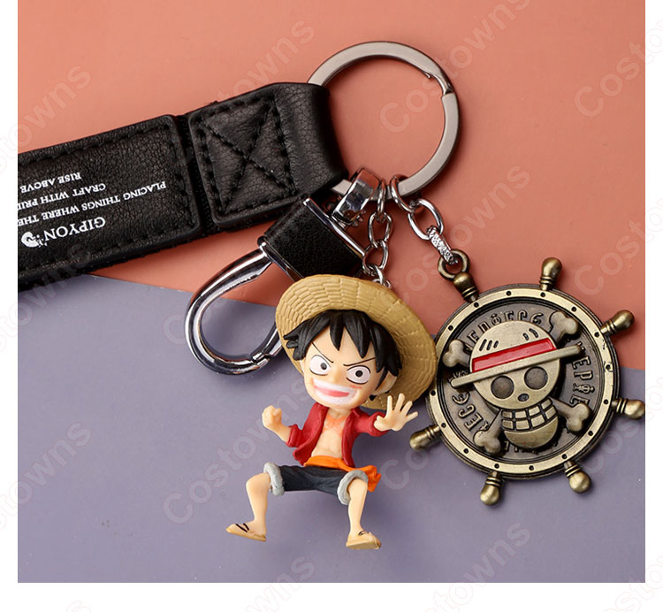 ONE PIECE キーチェーン 人形 バックパックペンダントカーキーホルダー屋内ペンダントモンキー・D・ルフィ ナミ かわいい漫画アニメーションクリエイティブギフト-5