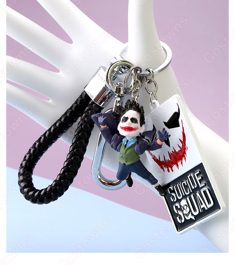スーパーヴィラン ジョーカー(Joker) バットマン キーチェーン 人形 バックパックペンダントカーキーホルダー屋内ペンダントDCコミックス かわいい漫画アニメーションクリエイティブギフト-8