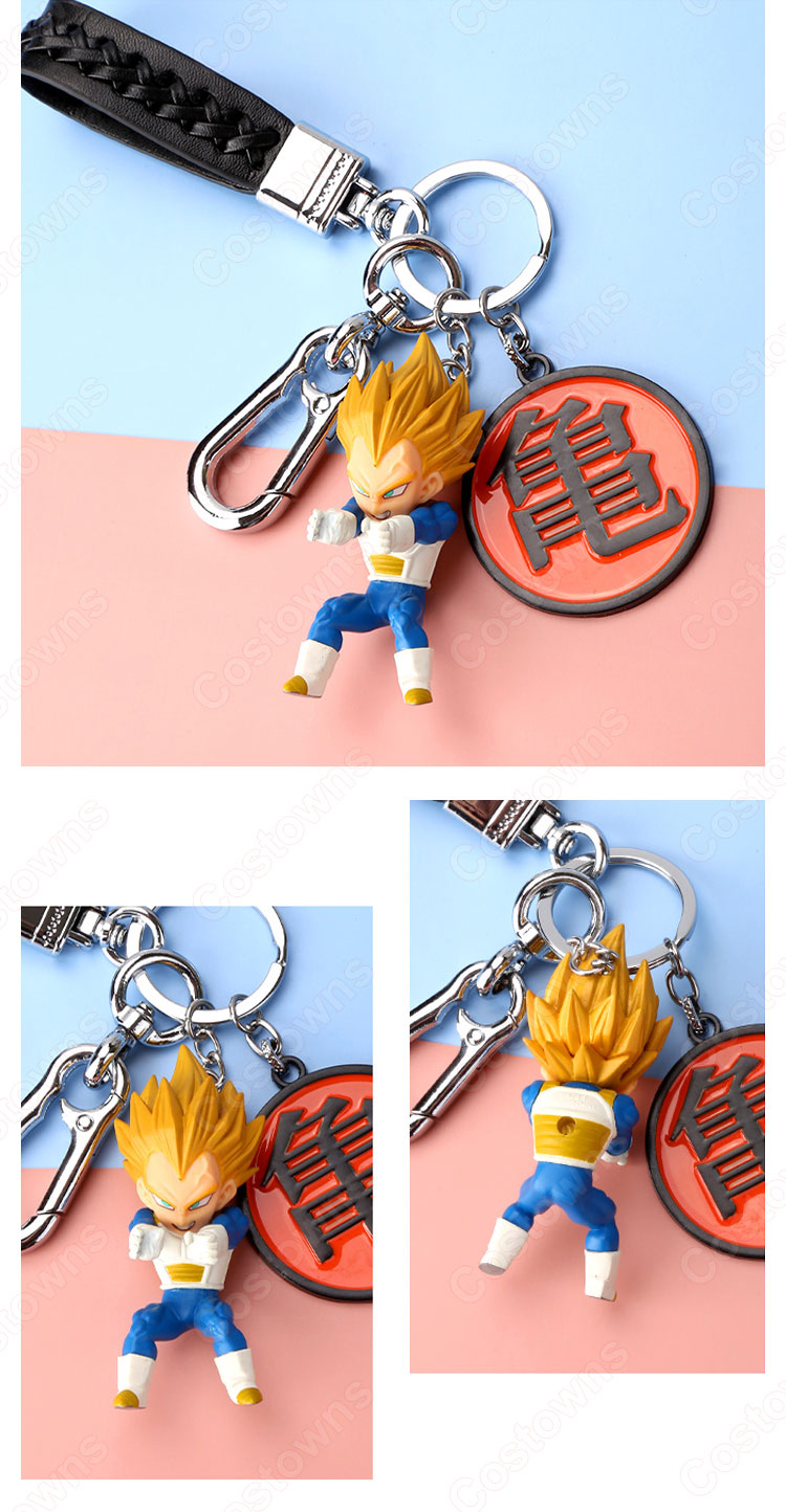 ドラゴンボール キーチェーン 人形 バックパックペンダントカーキーホルダー屋内ペンダントベジータ 孫悟空（そん ごくう） かわいい漫画アニメーションクリエイティブギフト-6