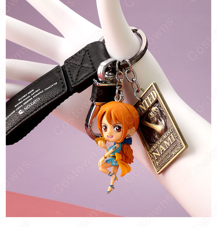 ONE PIECE キーチェーン 人形 バックパックペンダントカーキーホルダー屋内ペンダントモンキー・D・ルフィ ナミ かわいい漫画アニメーションクリエイティブギフト-2