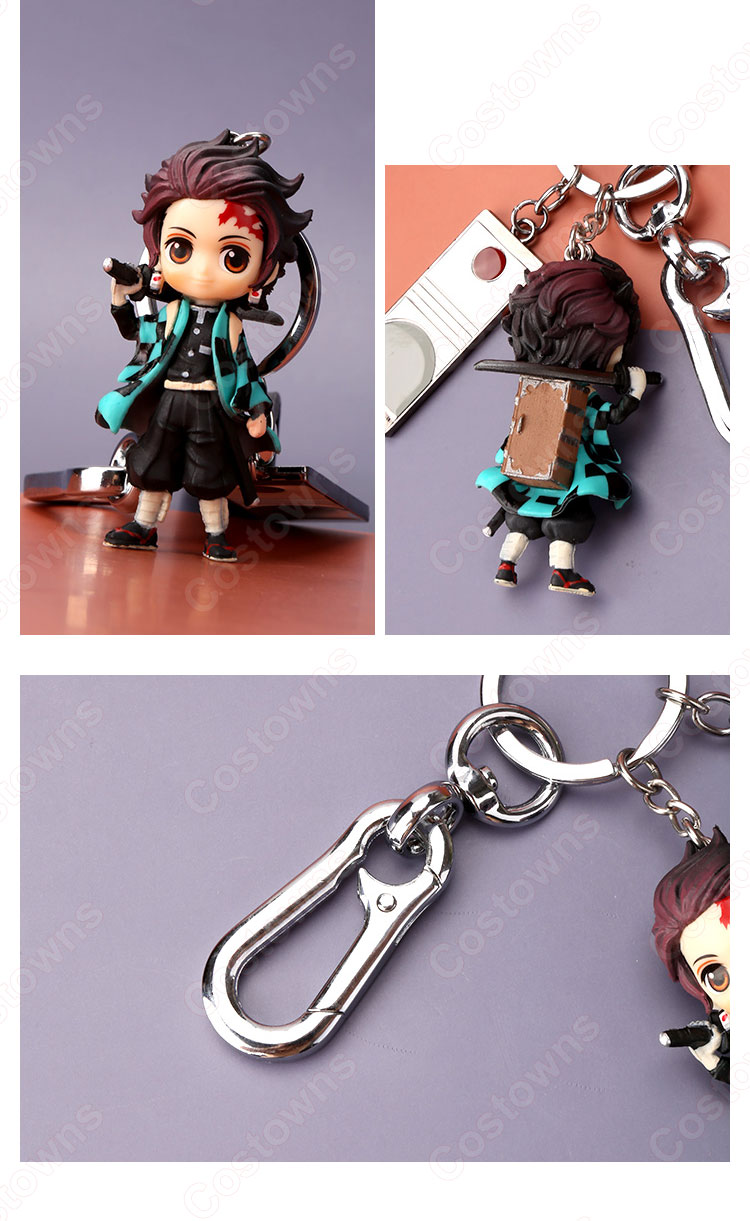 鬼滅の刃 キーチェーン 人形 バックパックペンダントカーキーホルダー屋内ペンダント竈門炭治郎（かまどたんじろう） かわいい漫画アニメーションクリエイティブギフト-7