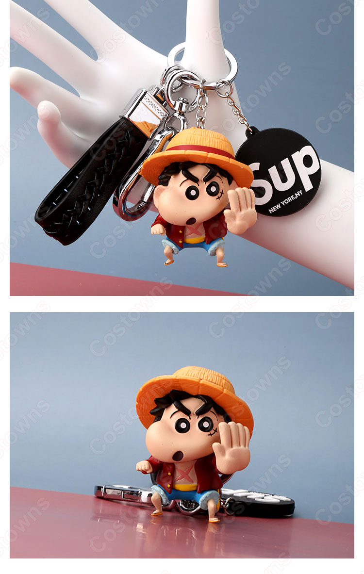 クレヨンしんちゃん キーチェーン 人形 バックパックペンダントカーキーホルダー屋内ペンダント野原しんのすけ シロ モンキー・D・ルフィ  うずまき ナルト かわいい漫画アニメーションクリエイティブギフト-2