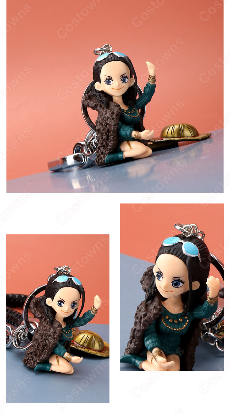ONE PIECE キーチェーン 人形 バックパックペンダントカーキーホルダー屋内ペンダントナミ ニコ・ロビン ウソップ サンジ フランキー かわいい漫画アニメーションクリエイティブギフト-13