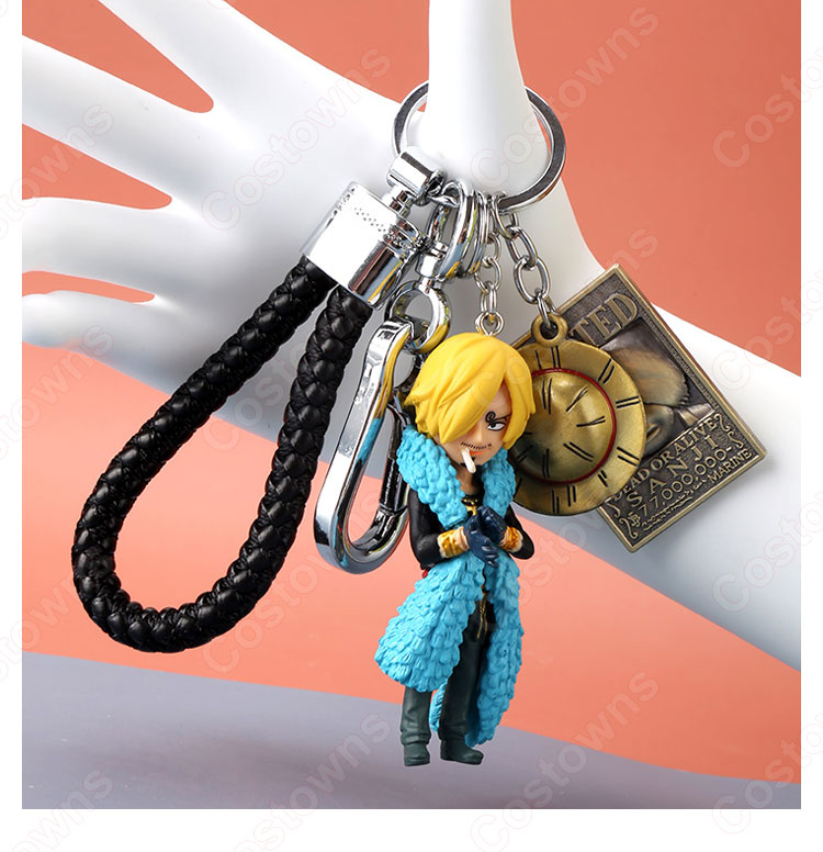 ONE PIECE キーチェーン 人形 バックパックペンダントカーキーホルダー屋内ペンダントナミ ニコ・ロビン ウソップ サンジ フランキー かわいい漫画アニメーションクリエイティブギフト-2