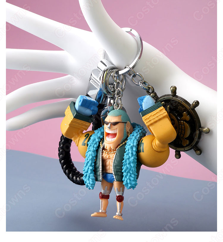 One Piece キーチェーン 人形 バックパックペンダントカーキーホルダー屋内ペンダントナミ ニコ ロビン ウソップ サンジ フランキー かわいい漫画アニメーションクリエイティブギフト Costowns