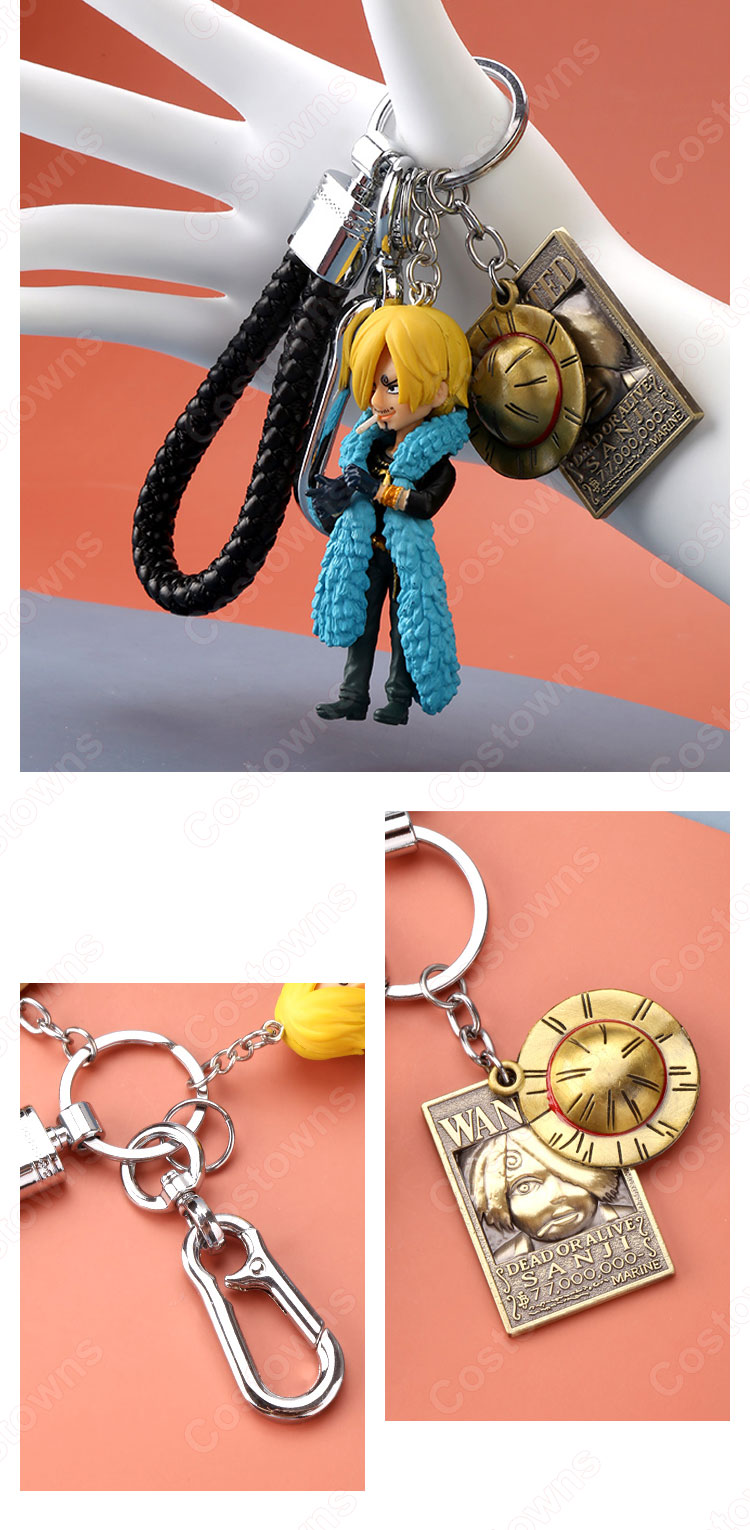 ONE PIECE キーチェーン 人形 バックパックペンダントカーキーホルダー屋内ペンダントナミ ニコ・ロビン ウソップ サンジ フランキー かわいい漫画アニメーションクリエイティブギフト-4