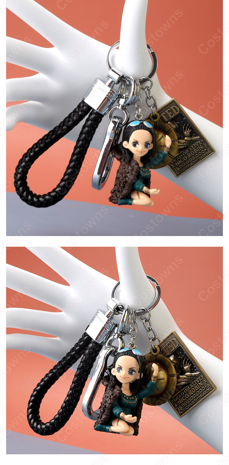 ONE PIECE キーチェーン 人形 バックパックペンダントカーキーホルダー屋内ペンダントナミ ニコ・ロビン ウソップ サンジ フランキー かわいい漫画アニメーションクリエイティブギフト-12