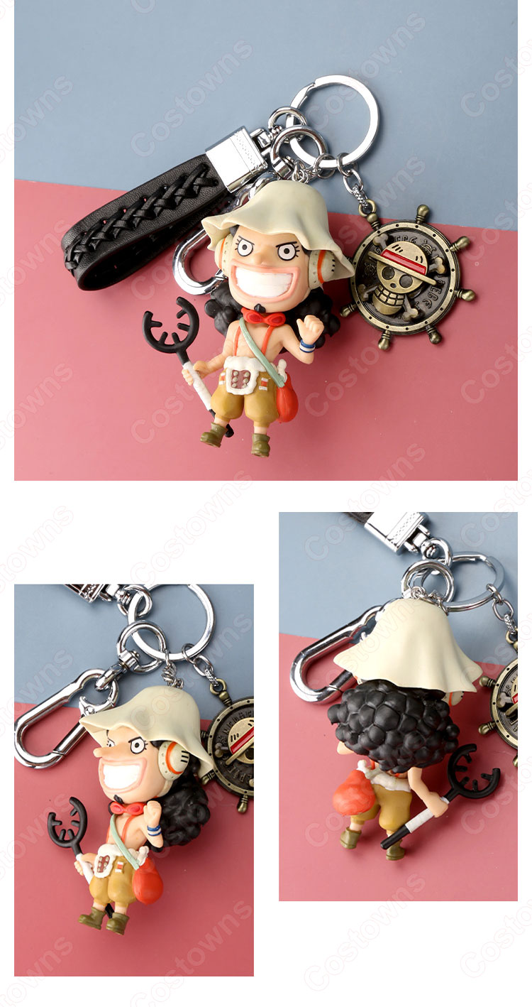 ONE PIECE キーチェーン 人形 バックパックペンダントカーキーホルダー屋内ペンダントウソップ ナミ フランキー サンジ ドンキホーテ・ドフラミンゴ サボ コアラ ニコ・ロビン かわいい漫画アニメーションクリエイティブギフト-2