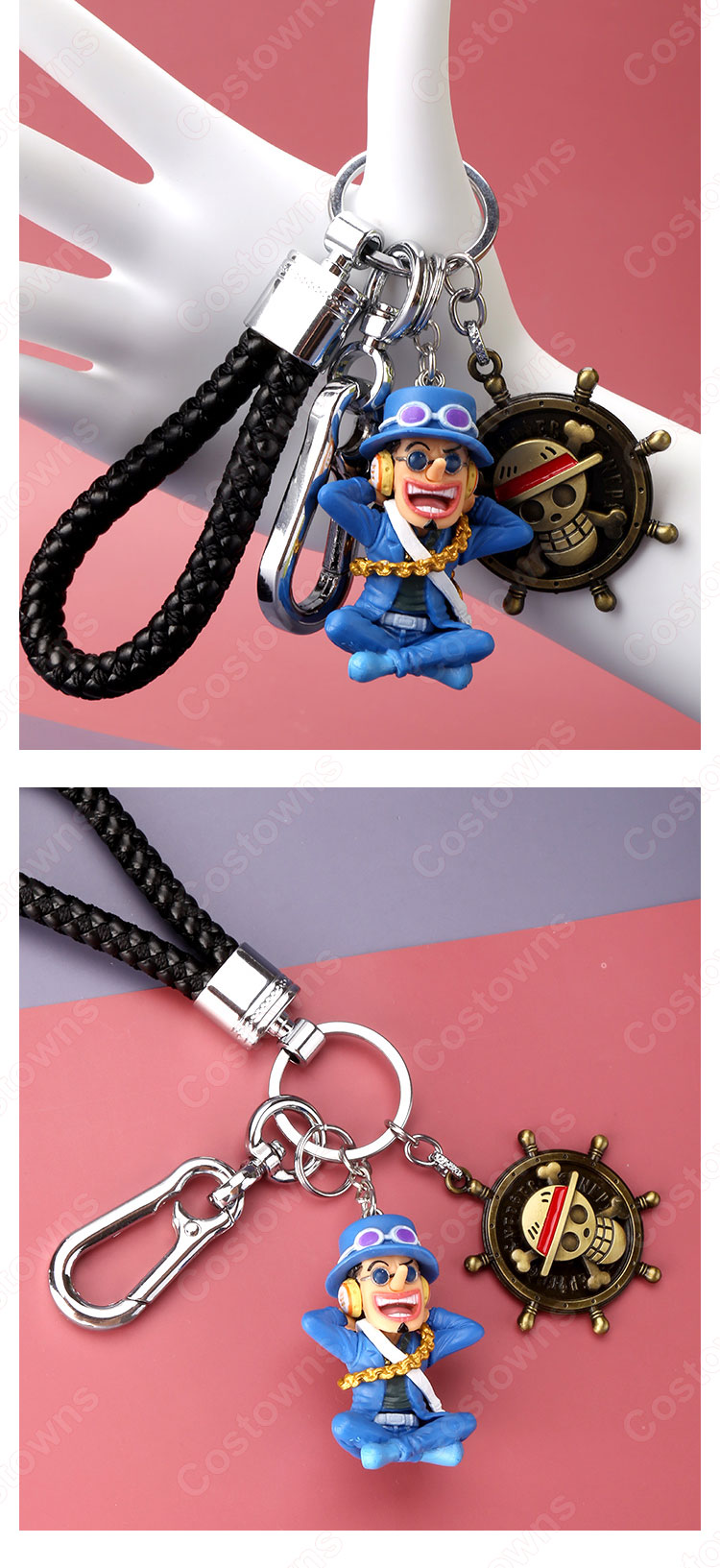 ONE PIECE キーチェーン 人形 バックパックペンダントカーキーホルダー屋内ペンダントナミ ニコ・ロビン ウソップ サンジ フランキー かわいい漫画アニメーションクリエイティブギフト-7