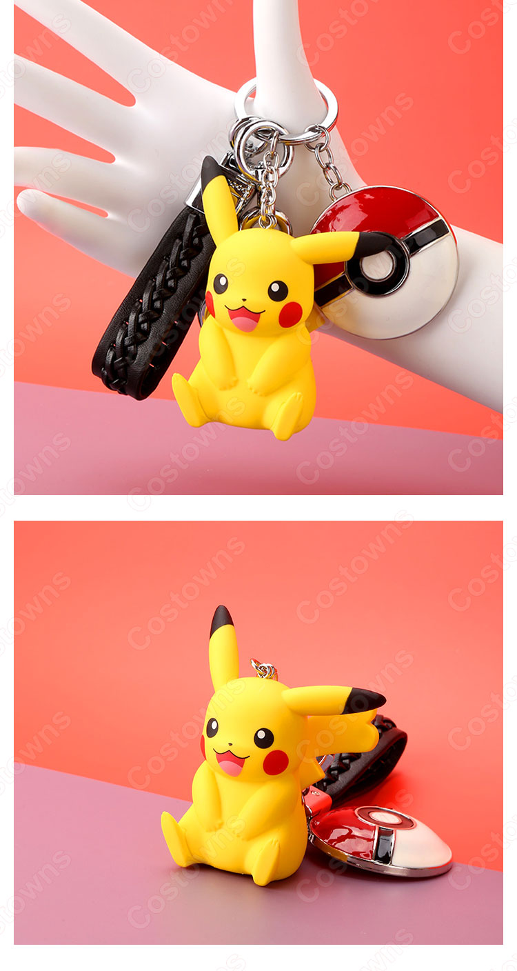 ピカチュウ キーチェーン 人形 バックパックペンダントカーキーホルダー屋内ペンダントポケットモンスター かわいい漫画アニメーションクリエイティブギフト-19