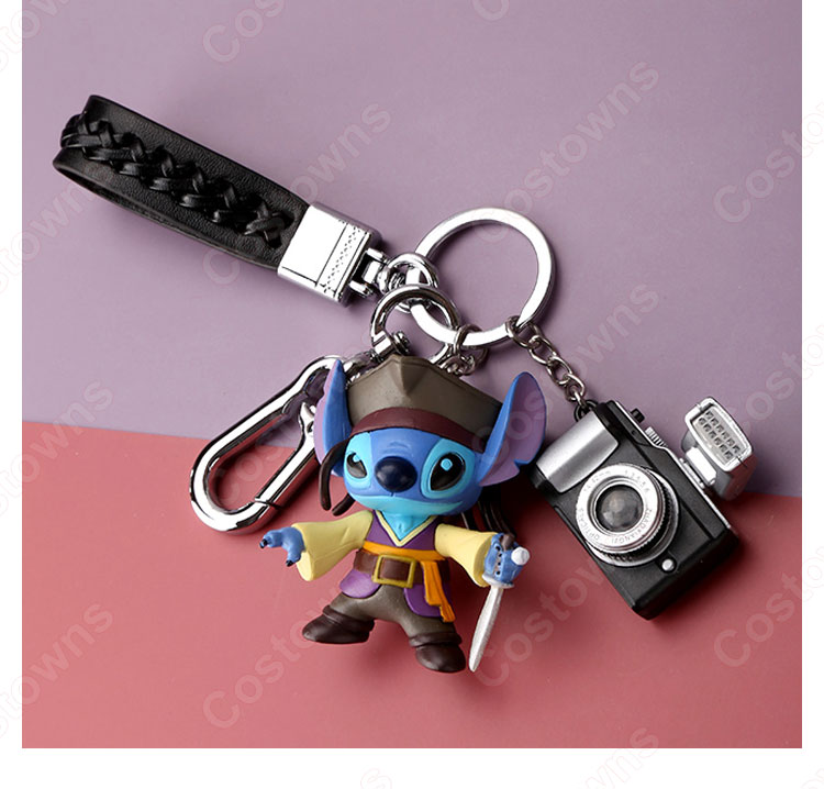 スティッチ キーチェーン 人形 バックパックペンダントカーキーホルダー屋内ペンダントリロ・アンド・スティッチ かわいい漫画アニメーションクリエイティブギフト-7