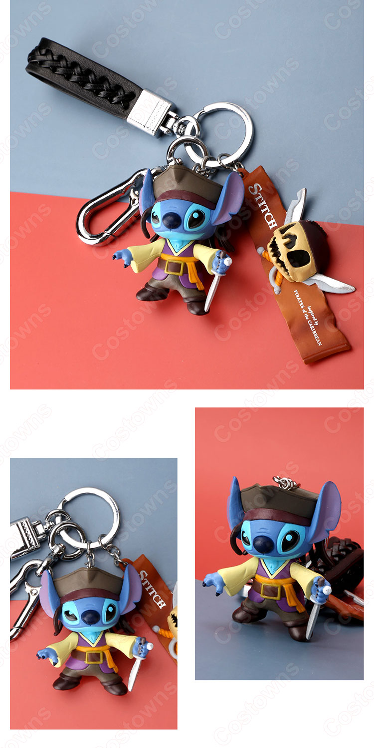 スティッチ キーチェーン 人形 バックパックペンダントカーキーホルダー屋内ペンダントリロ・アンド・スティッチ かわいい漫画アニメーションクリエイティブギフト-4