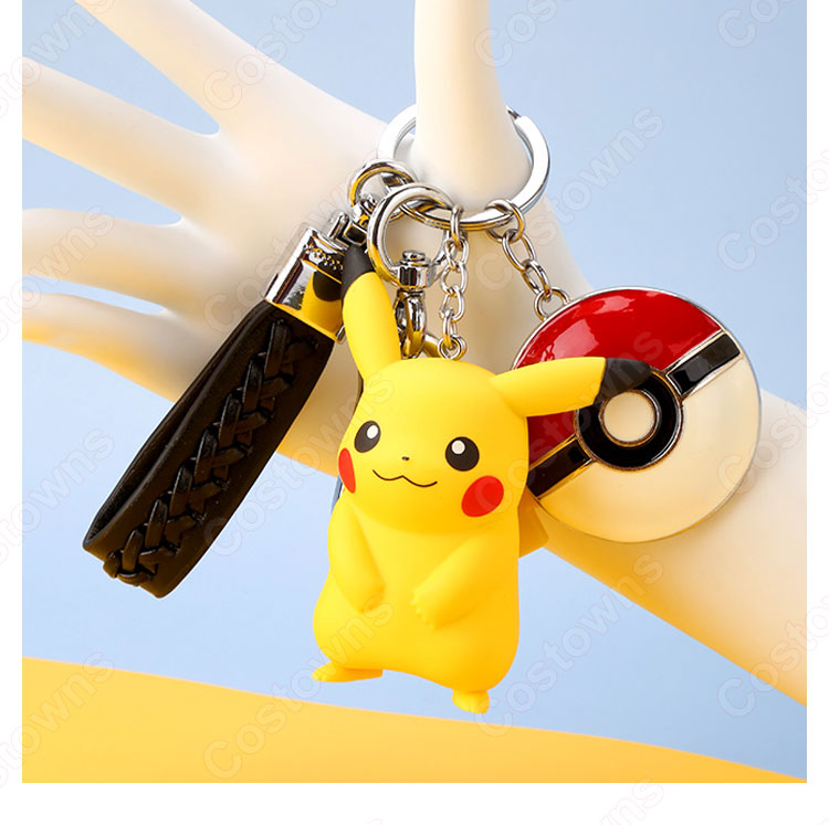 ピカチュウ キーチェーン 人形 バックパックペンダントカーキーホルダー屋内ペンダントポケットモンスター かわいい漫画アニメーションクリエイティブギフト-17