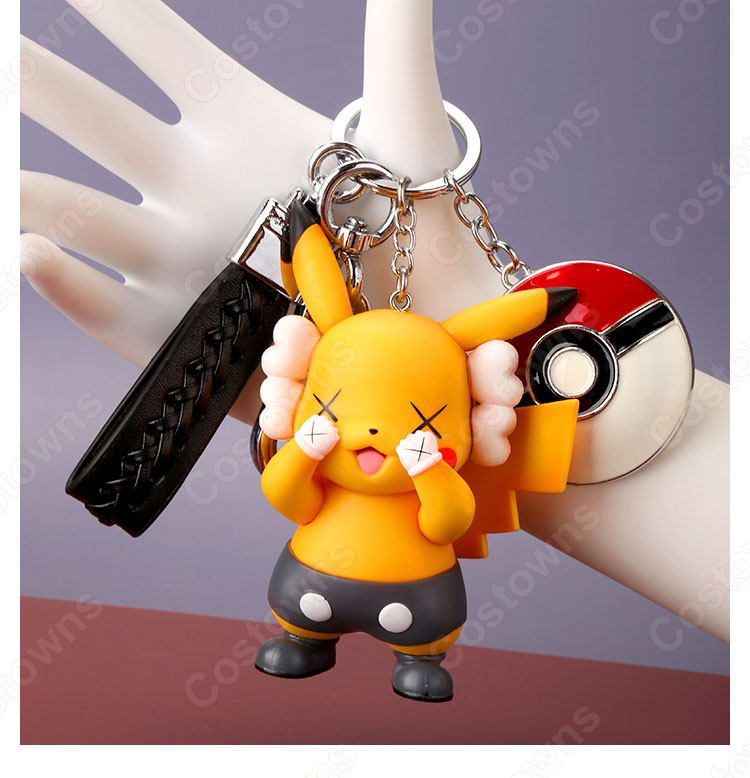 ピカチュウ キーチェーン 人形 バックパックペンダントカーキーホルダー屋内ペンダントポケットモンスター かわいい漫画アニメーションクリエイティブギフト-7