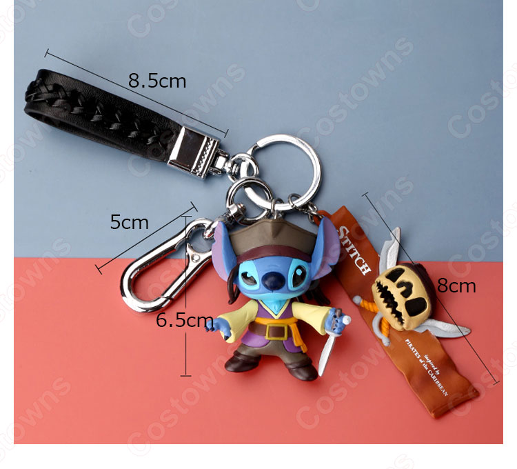 スティッチ キーチェーン 人形 バックパックペンダントカーキーホルダー屋内ペンダントリロ・アンド・スティッチ かわいい漫画アニメーションクリエイティブギフト-1