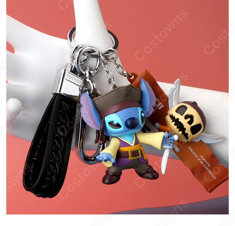 スティッチ キーチェーン 人形 バックパックペンダントカーキーホルダー屋内ペンダントリロ・アンド・スティッチ かわいい漫画アニメーションクリエイティブギフト-3