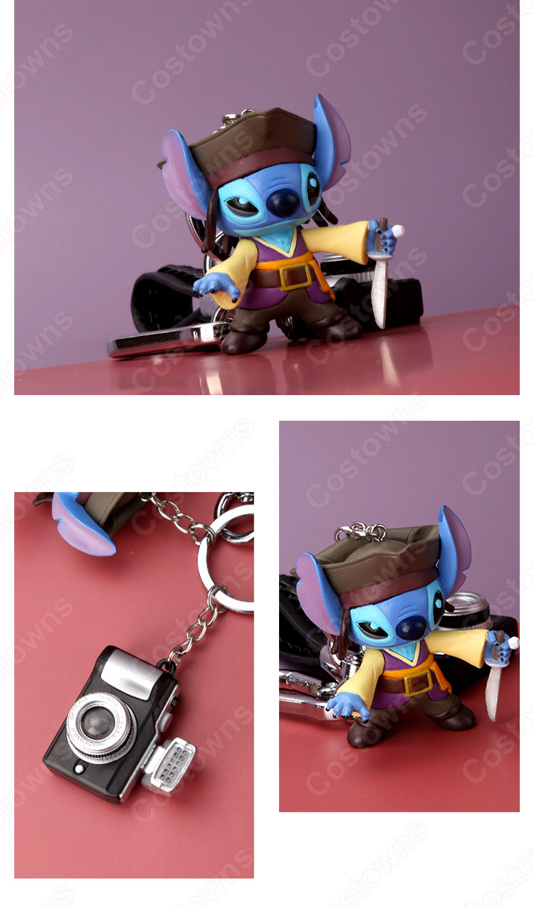 スティッチ キーチェーン 人形 バックパックペンダントカーキーホルダー屋内ペンダントリロ・アンド・スティッチ かわいい漫画アニメーションクリエイティブギフト-8
