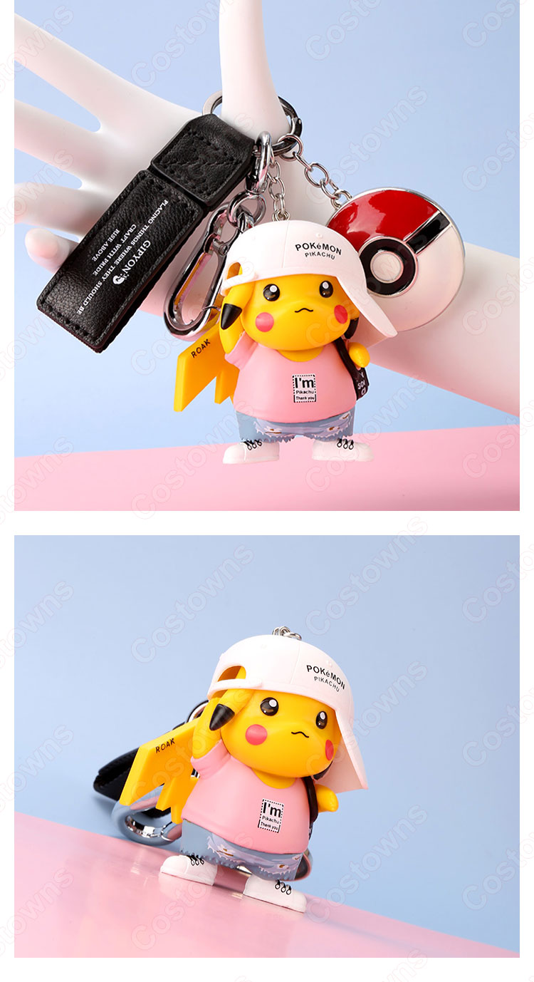 送料無料 ポケモンセンター 本革 キーホルダー ピカチュウ