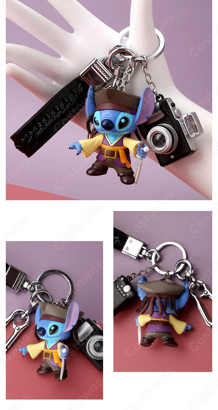 スティッチ キーチェーン 人形 バックパックペンダントカーキーホルダー屋内ペンダントリロ・アンド・スティッチ かわいい漫画アニメーションクリエイティブギフト-6