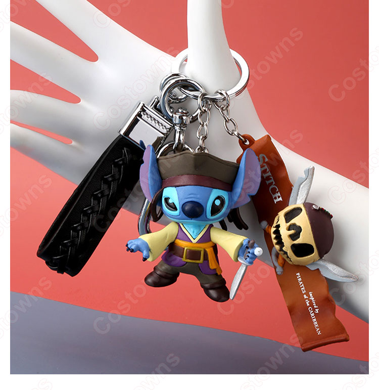 スティッチ キーチェーン 人形 バックパックペンダントカーキーホルダー屋内ペンダントリロ・アンド・スティッチ かわいい漫画アニメーションクリエイティブギフト-9