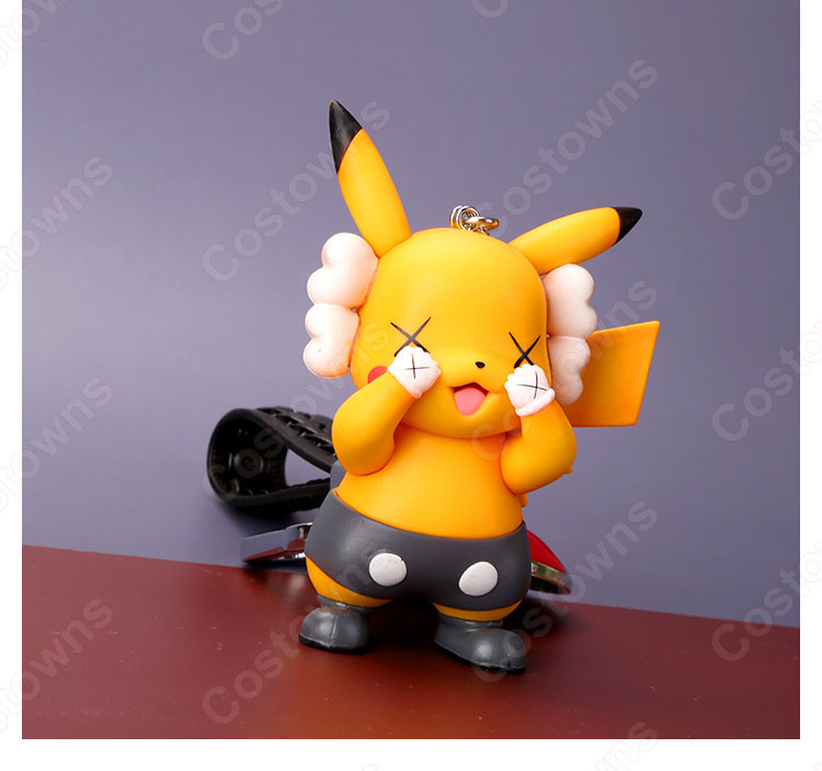 ピカチュウ キーチェーン 人形 バックパックペンダントカーキーホルダー屋内ペンダントポケットモンスター かわいい漫画アニメーションクリエイティブギフト-8