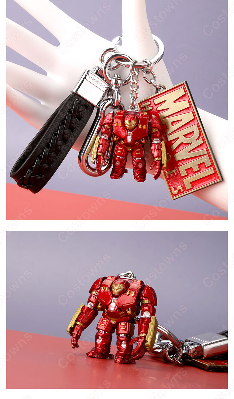 アベンジャーズ キーチェーン 人形 バックパックペンダントカーキーホルダー屋内ペンダントアイアンマン ハルクバスター かわいい漫画アニメーションクリエイティブギフト-2