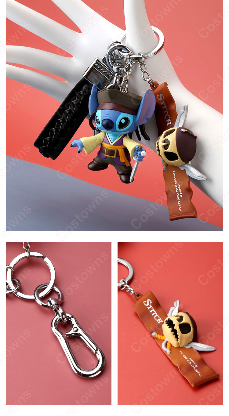 スティッチ キーチェーン 人形 バックパックペンダントカーキーホルダー屋内ペンダントリロ・アンド・スティッチ かわいい漫画アニメーションクリエイティブギフト-2