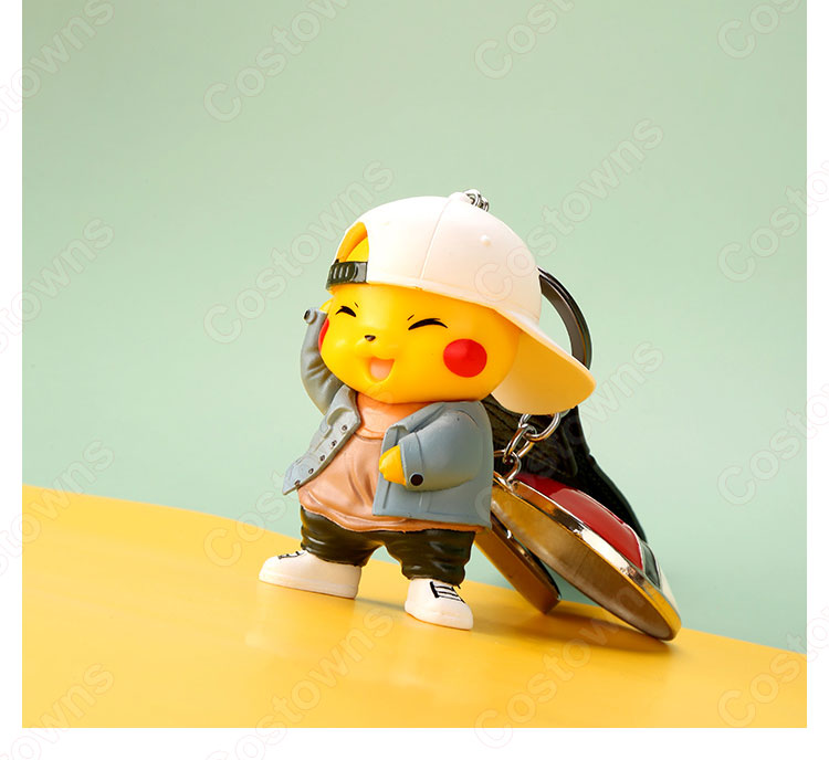 ピカチュウ キーチェーン 人形 バックパックペンダントカーキーホルダー屋内ペンダントポケットモンスター かわいい漫画アニメーションクリエイティブギフト-11