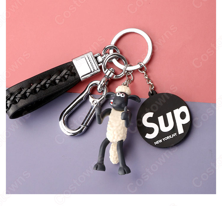 ひつじのショーン キーチェーン 人形 バックパックペンダントカーキーホルダー屋内ペンダントショーン（Shaun） かわいい漫画アニメーションクリエイティブギフト-7