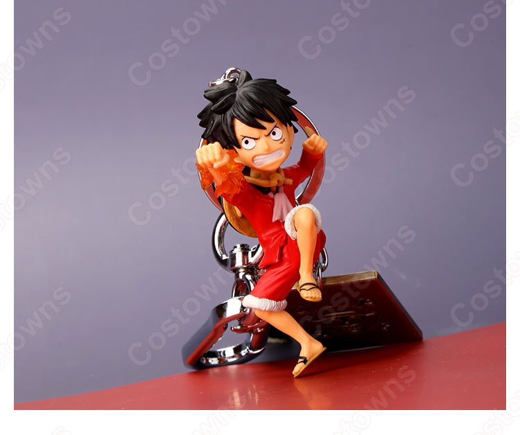 ONE PIECE キーチェーン 人形 バックパックペンダントカーキーホルダー屋内ペンダントモンキー・D・ルフィ かわいい漫画アニメーションクリエイティブギフト-6