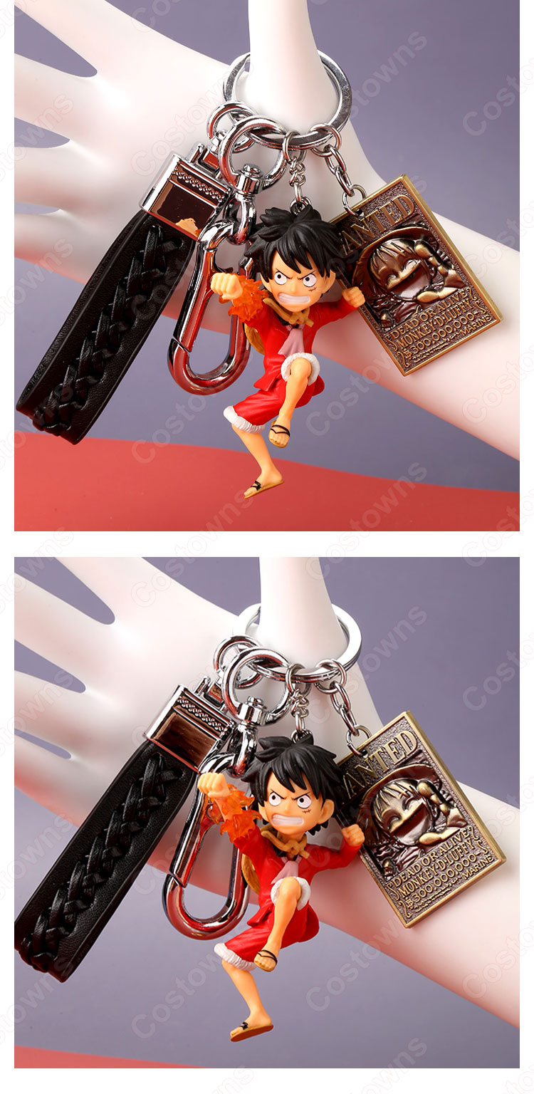 ONE PIECE キーチェーン 人形 バックパックペンダントカーキーホルダー屋内ペンダントモンキー・D・ルフィ かわいい漫画アニメーションクリエイティブギフト-5