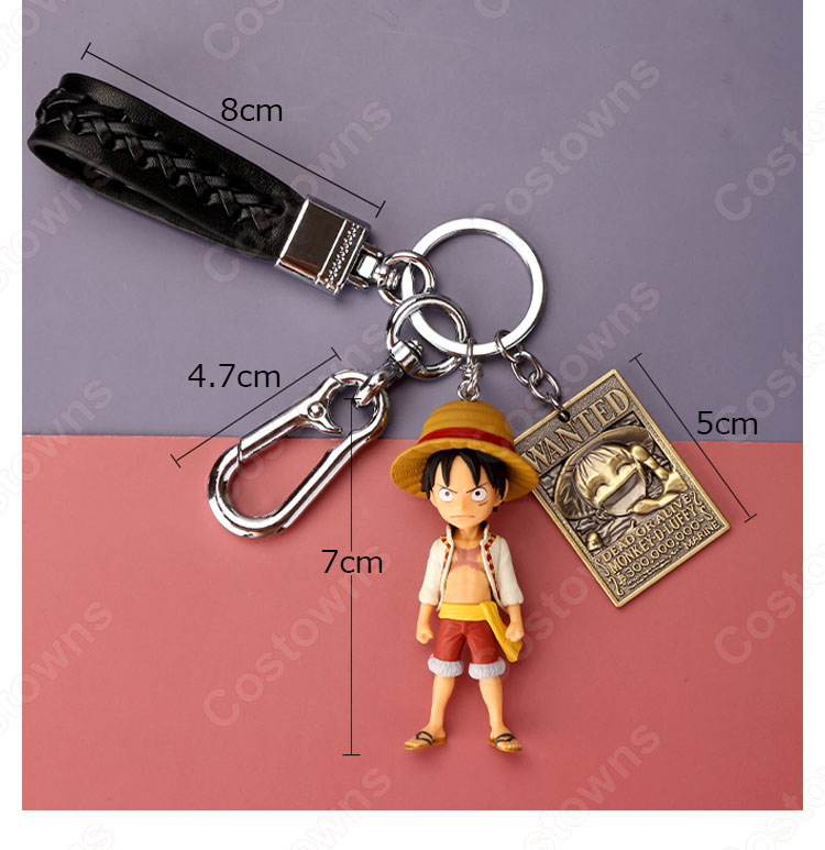 ONE PIECE キーチェーン 人形 バックパックペンダントカーキーホルダー屋内ペンダントモンキー・D・ルフィ かわいい漫画アニメーションクリエイティブギフト-1