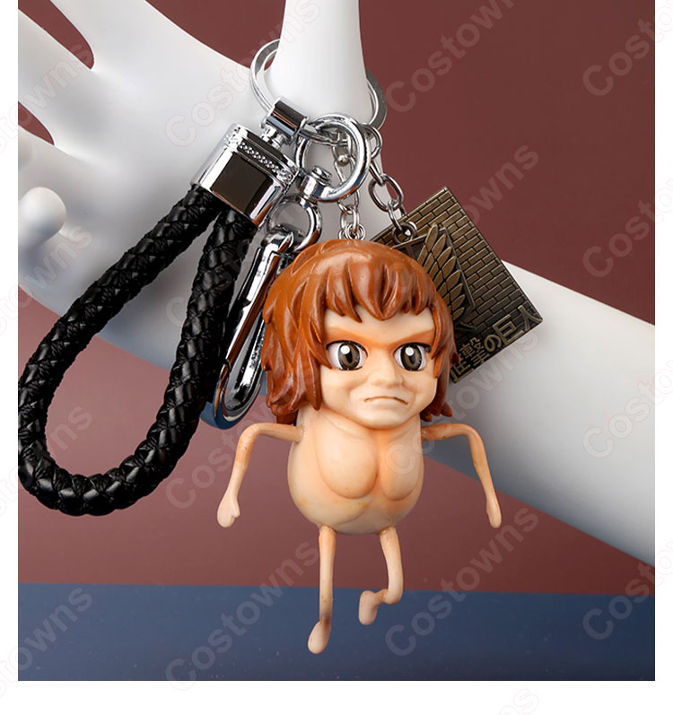 進撃の巨人 キーチェーン 人形 バックパックペンダントカーキーホルダー屋内ペンダント かわいい漫画アニメーションクリエイティブギフト-15