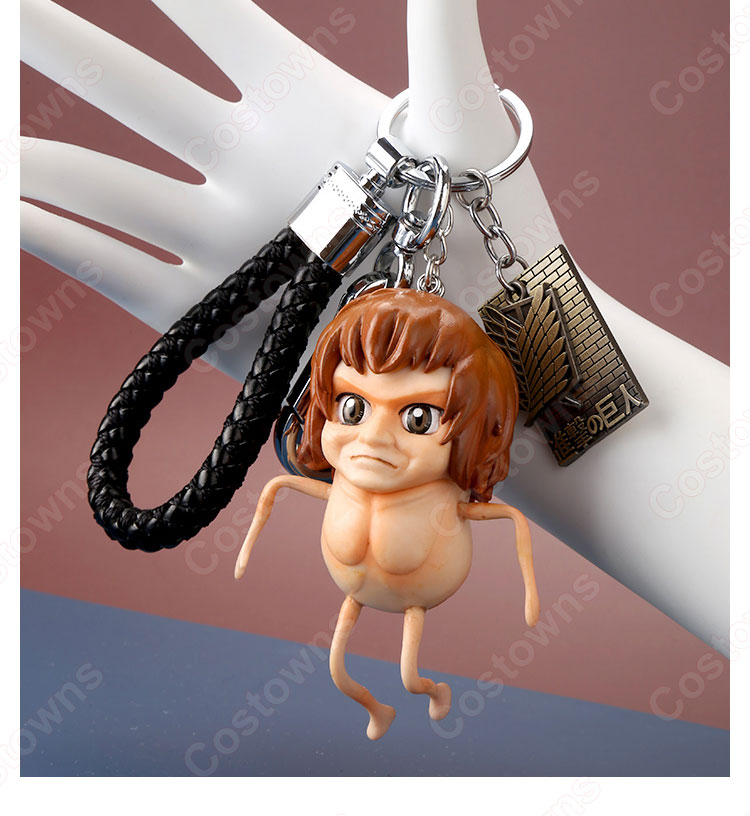 進撃の巨人 キーチェーン 人形 バックパックペンダントカーキーホルダー屋内ペンダント かわいい漫画アニメーションクリエイティブギフト-14