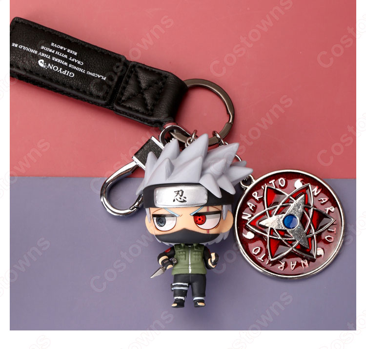 NARUTO -ナルト- キーチェーン 人形 バックパックペンダントカーキーホルダー屋内ペンダントうちはオビト はたけ カカシ かわいい漫画アニメーションクリエイティブギフト-4