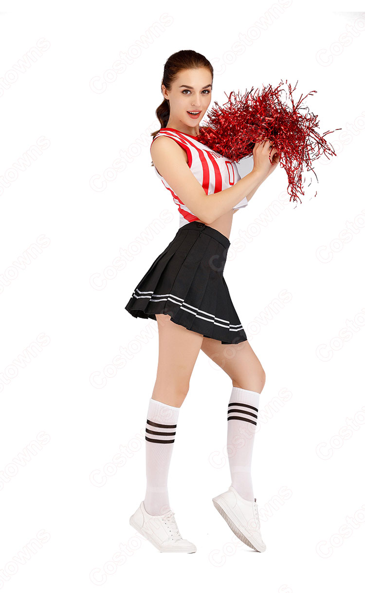 TWICE チアガール 衣装 韓国ファッション 衣装 バスケットチアガール服 ヘソ出し Tシャツ ミニスカート 上下セット 応援団 運動会 普段着 コスチューム 大人用-7