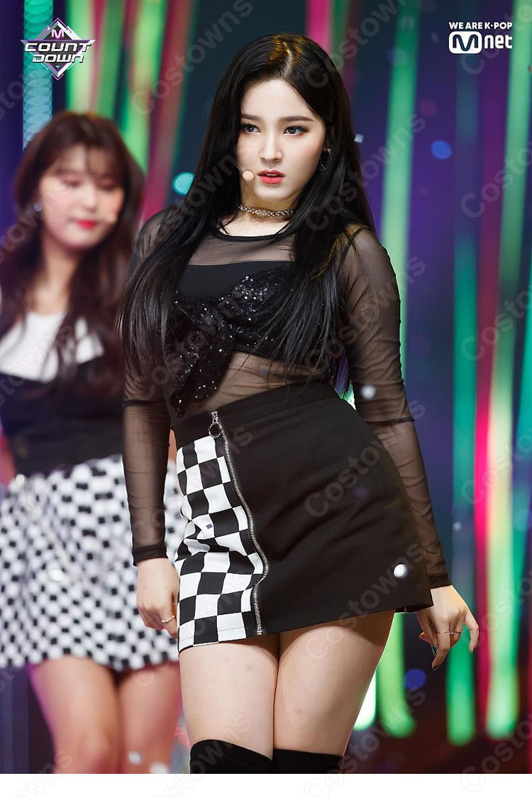 MOMOLAND(モモランド) ナンシー(Nancy)  ジャズダンス衣装 「Show Me」 MVダンス服 ブラック 韓国 アイドルスタイル ジャズ団体服 可愛い 人気 コスプレ ダンス服 演出服-2