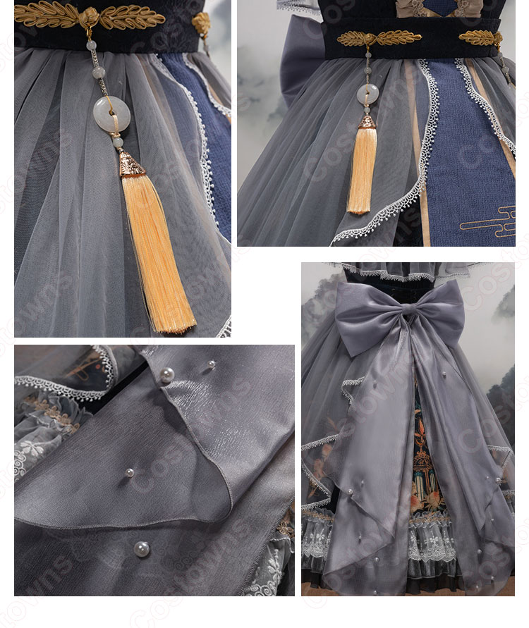 中華ロリータ（Lolita) 中華風 スカート チャイナ風ワンピース コスプレ衣装 学園祭 文化祭 日常着-11