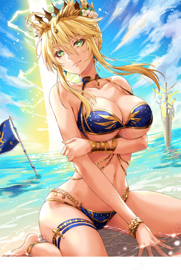 FGO 水着獅子王 コスプレ衣装 『Fate/Grand Order』（フェイト・グランドオーダー）アルトリア・ペンドラゴン(アーサー王) ビキニ  水着 cosplay 仮装 変装 - Costowns