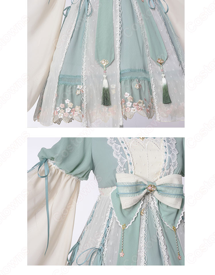 ロリータ ワンピース 漢服 コスプレ衣装 中華ロリータ チャイナ風スカート 学園祭 文化祭 日常着-9
