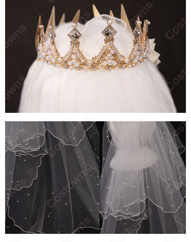 Fate FGO アルトリア・ペンドラゴン 花嫁 ドレス コスプレ衣装 『Fate/Grand Order』(フェイト・グランドオーダー) アーサー王 白スカート cosplay 仮装 変装-16