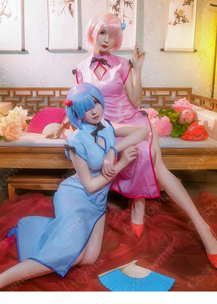 ラム(リゼロ) チャイナ.ドレス コスプレ衣装 『Re:ゼロから始める異世界生活』 cosplay 仮装 変装-4