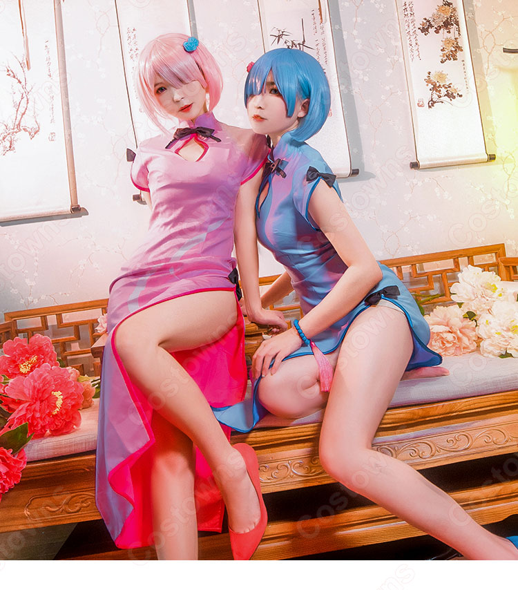 レム(リゼロ) チャイナ．ドレス コスプレ衣装 『Re:ゼロから